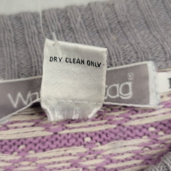 Vintage White Stag Sweater Large Linen Cotton Oversize Purple Gray Deadstock New - Picture 9 of 11